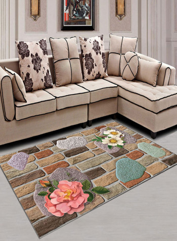 Flower Pattern Living Room Carpet Multicolour 160x230centimeter