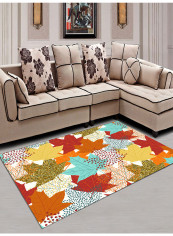 Maple Leaves Rectangle Washable Carpet Multicolour 160x230centimeter