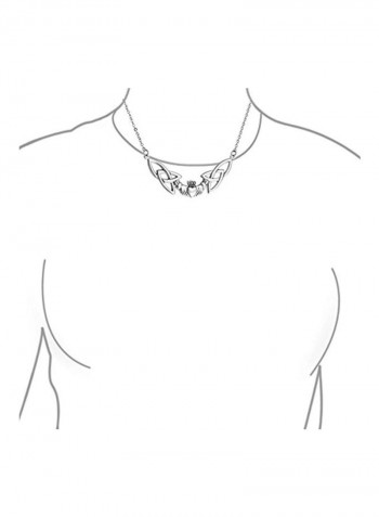 925 Sterling Silver Irish Knot Shaped Pendant Necklace