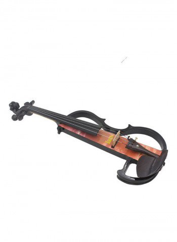 Wood Electric Violin with Connecting Cable and Earphone Case