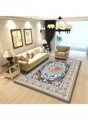 3D Floral Printed Anti-Slip Living Room Carpet Multicolour 160x230centimeter