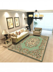 Floral Printed Anti-Slip Living Room Carpet Green 160x230centimeter