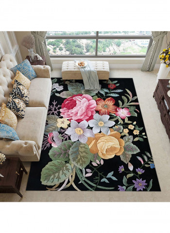 Flowers Pattern Water Absorbent Mat Multicolour 160x230centimeter