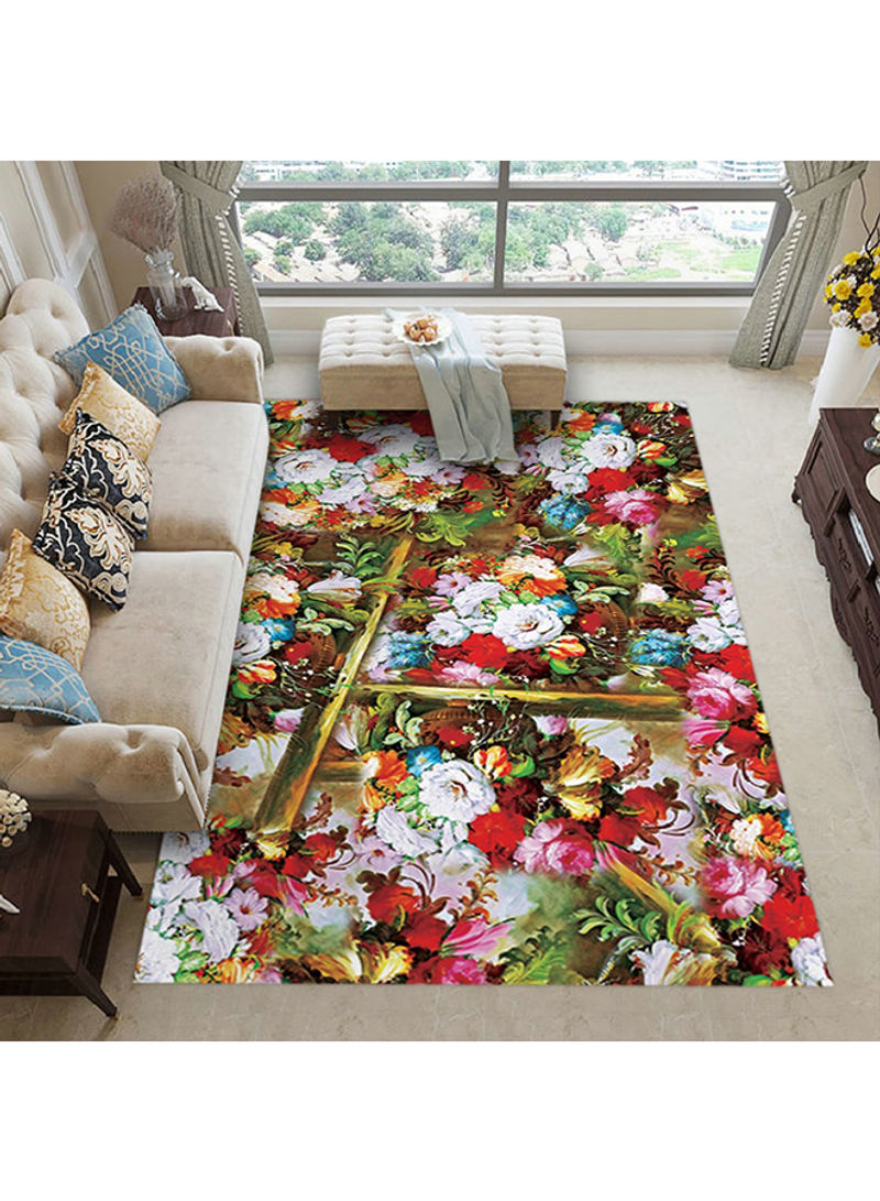 Classic Floral Non-Skid Floor Rug Multicolour 160x230centimeter
