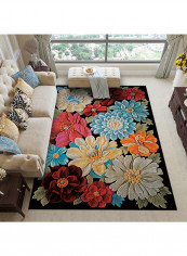 Modern Simple 3D Printed Plant Pattern Carpet Multicolour 160x230centimeter