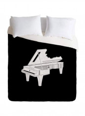 att Leyen Music Is The Key 2 Duvet Cover Polyester Black/White Queen
