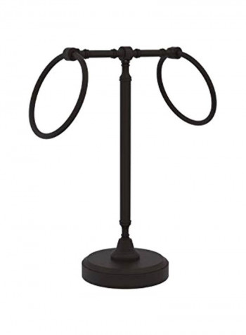 2-Ring Guest Towel Holder Brown 13x6.2x15inch