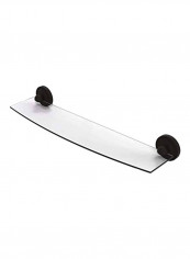 Prestige Regal Collection Wall Mounted Glass Shelf Clear/Black 24x5x3inch