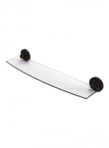 Prestige Regal Collection Wall Mounted Glass Shelf Clear/Black 24x5x3inch