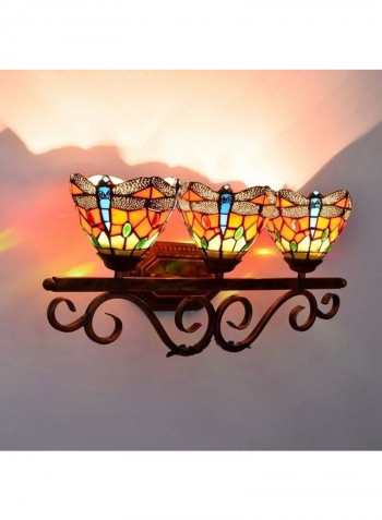 Retro Dragonfly Three Heads Wall Lamp Multicolour 65 x 29 x 20cm