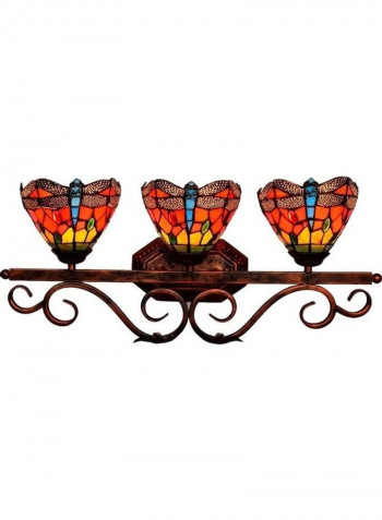 Retro Dragonfly Three Heads Wall Lamp Multicolour 65 x 29 x 20cm