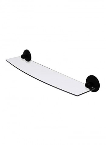 Wall Mounted Glass Shelf Clear/Black 24inch