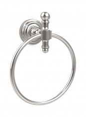 Retro Wave Wall Mounted Towel Ring Silver 7x6x6inch