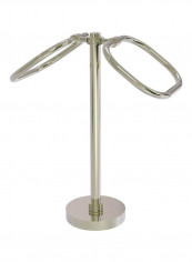 Two Ring Oval Guest Towel Holder Polished Nickel 9x20x6inch