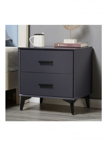 Wood Nightstand Grey 52×40×47cm