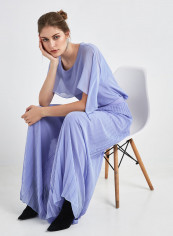2-Piece Retro Inspired Pant And Blouse Set Violet