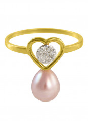 18 Karat Gold 0.07 ct Genuine Diamond And Pearl Heart Promise Ring reviews 18 Karat Gold 0.07 ct Genuine Diamond And Pearl Heart Promise Ring