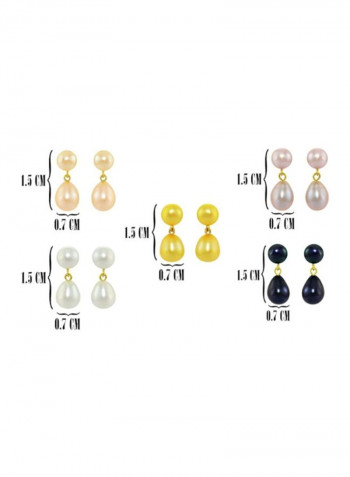 Pair Of 5 18 Karat Gold Pearl Earrings