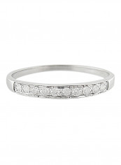 18K Gold Genuine Diamonds Eternity Band Ring 0.1 Carat