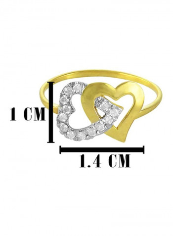 18 Karat Gold Diamonds Interlocking Hearts Ring