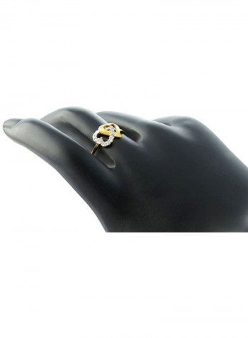 18 Karat Gold Diamonds Interlocking Hearts Ring