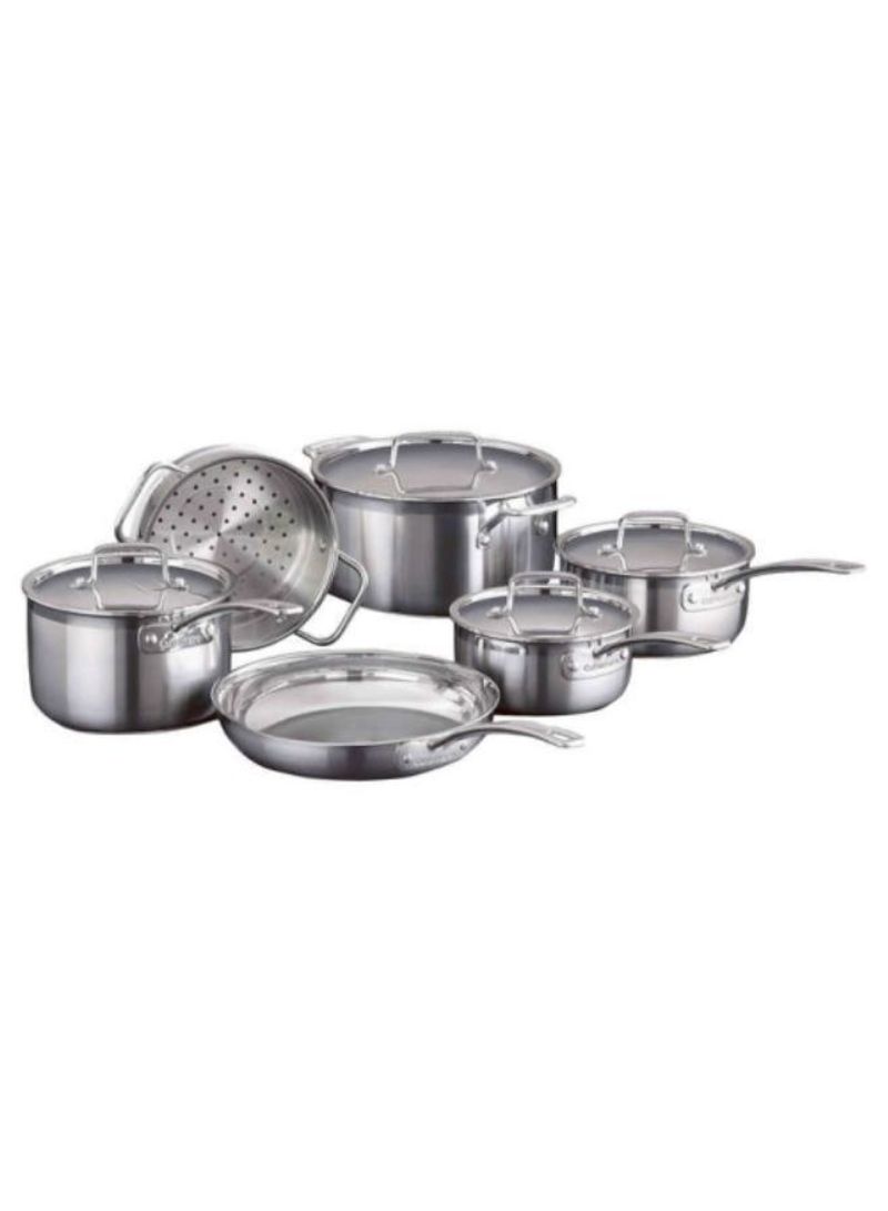 10-Piece Multi-Clad Pro Triple Ply Stainless Steel Set Silver 56 x 32centimeter
