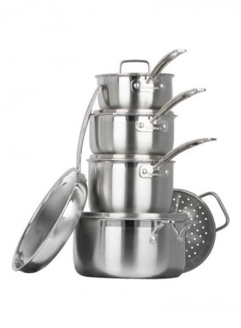 10-Piece Multi-Clad Pro Triple Ply Stainless Steel Set Silver 56 x 32centimeter