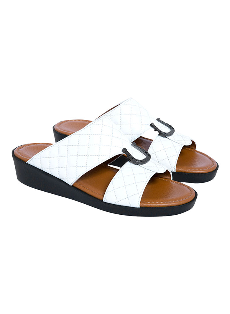 Quilted Arabic Sandals White