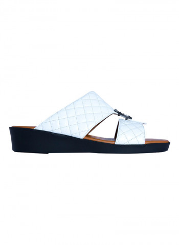 Quilted Arabic Sandals White