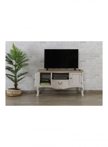 Lexton TV Stand with Storage Drawer Brown/Beige