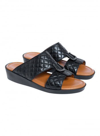 Quilted Arabic Sandals Black