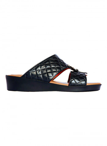 Quilted Arabic Sandals Black