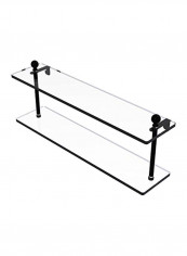 Mambo Collection Two Tiered Glass Shelf Matte Black/Clear 22inch