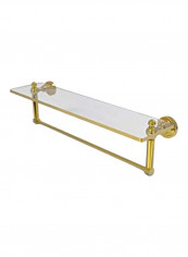 Glass Shelf With Towel Bar Clear/Gold 22x5inch