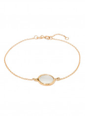 18 Karat Rose Gold Mother Of Pearl Single Stone Bracelet