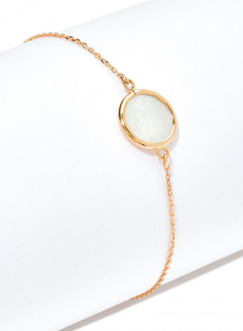 18 Karat Rose Gold Mother Of Pearl Single Stone Bracelet