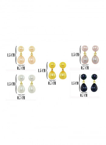 Pair Of 5 10 Karat Gold Pearl Studded Earrings