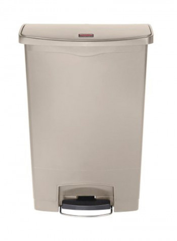 Slim Jim End Step-On Waste Bin Beige/Black 57x82.55x35.28centimeter