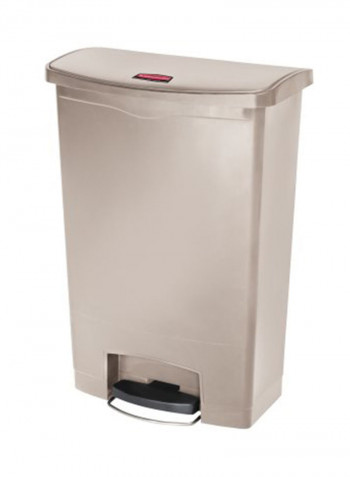 Slim Jim End Step-On Waste Bin Beige/Black 57x82.55x35.28centimeter