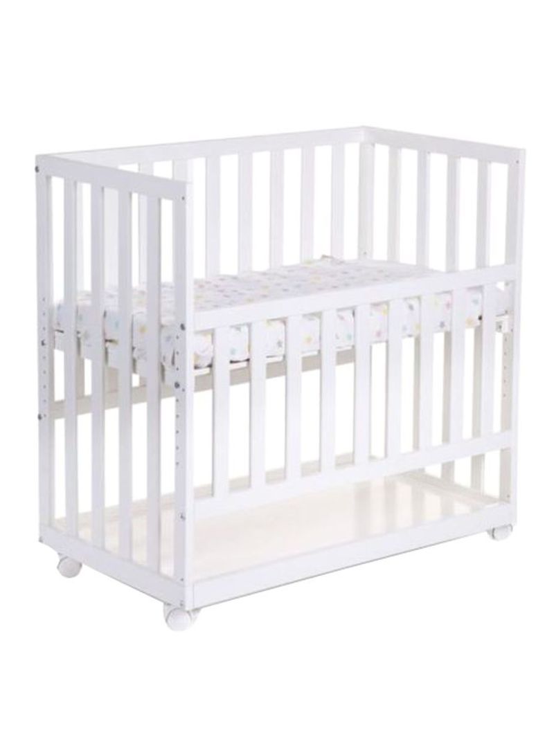 Bedside Crib With Wheels - White