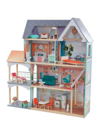 Dahlia Mansion Dollhouse Set 65987 48.82x126x52.28inch