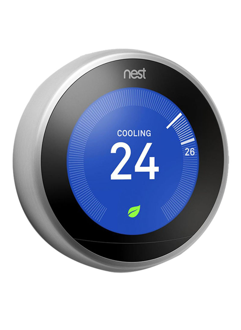 3rd Generation Stainless Steel Learning Thermostat Silver/Black