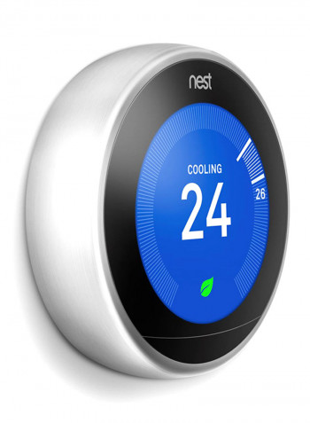 3rd Generation Stainless Steel Learning Thermostat Silver/Black