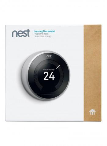 3rd Generation Stainless Steel Learning Thermostat Silver/Black