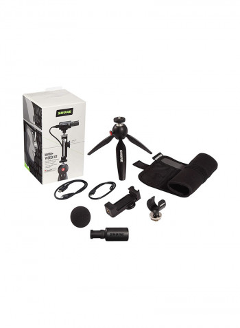 MV88+ Video Kit Digital Stereo Microphone and Accessories for Smartphones MV88+DIG-VIDKIT Black