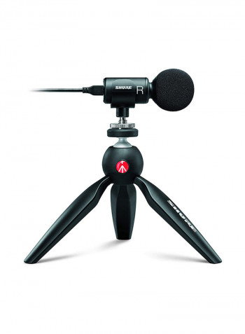 MV88+ Video Kit Digital Stereo Microphone and Accessories for Smartphones MV88+DIG-VIDKIT Black