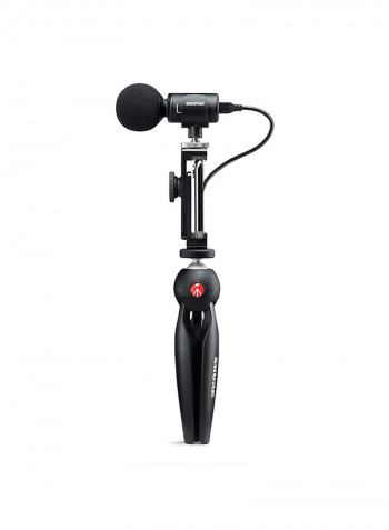 MV88+ Video Kit Digital Stereo Microphone and Accessories for Smartphones MV88+DIG-VIDKIT Black