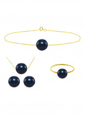 18 Karat Solid Yellow Gold With 8 mm Pearl Jewellery Set
