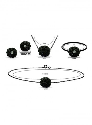3-Piece 18 Karat Solid Black Gold Jewellery Set