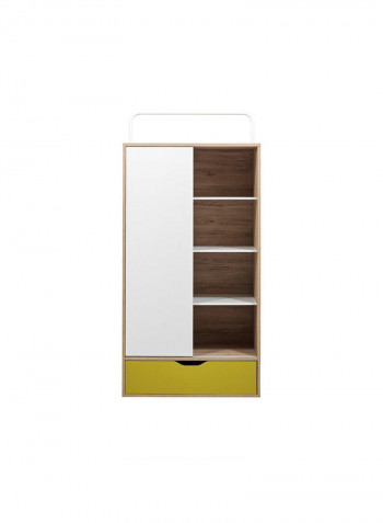 Nova Summer Sliding Door Wardrobe White/Yellow 84x52x175cm